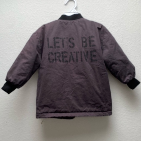 Zara Baby Let’s Be Creative long bomber jacket in black - Picture 2 of 4